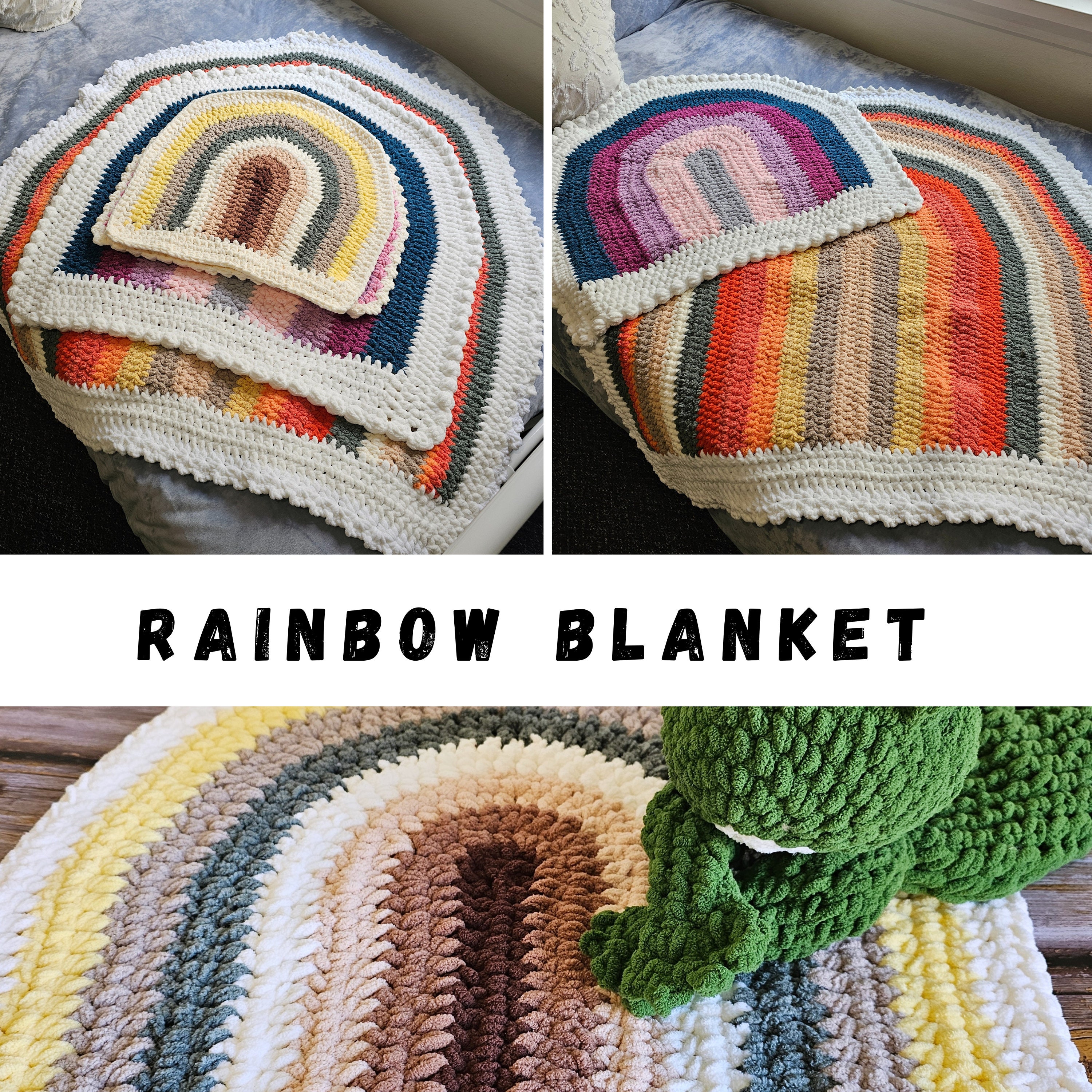 Rainbow Chunky Knit Blanket Pattern UK