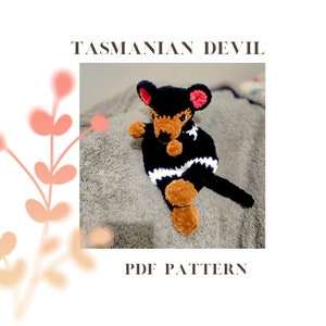 Tasmanischer Teufel, PDF Häkelanleitung, Snuggler, Amigurimi, crochet, lovey,