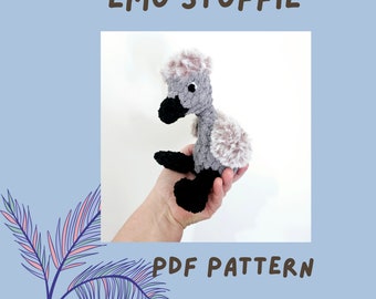 Emu Mini stuffie pattern crochet amigurumi plushie