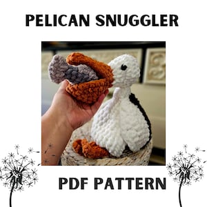 Pelican crochet pattern, amigurimi pattern, crochet Pelican, lovey, snuggler pattern