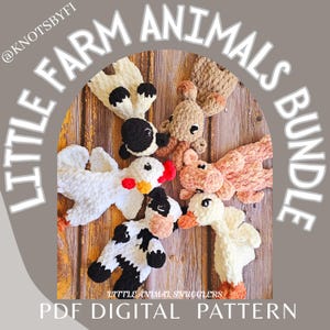 Little Farm animals pattern bundle, snuggler, amigurimi, barnyard, small makes, low sew,