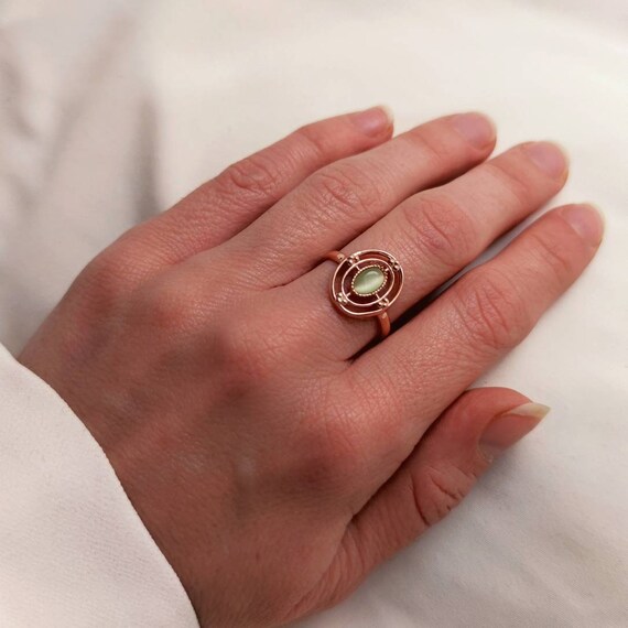 14K Solid Gold Cat Eye Ring Cats Eye Jewelry Fine Jewelry Etsy