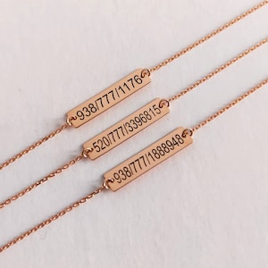Dainty Personalized Bar Bracelet for Name, Dates, Coordinates | Bridesmaids Gift, Monogram Initial Bar Bracelet, Engraved Bracelet for Women