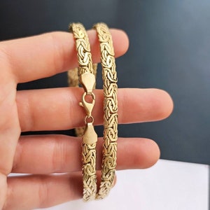 Byzantine Chain, 14K Gold Byzantine Necklace, Bali Jewelry, Necklace For Men, Gold King Chain, Viking Chain, Mens Chain