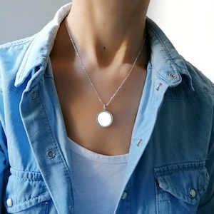Spiegelkette zum Schutz, Spiegelanhänger, Hexenschmuck, Talismankette, Amulett, Himmlische Halskette, Negative Energiereflexion