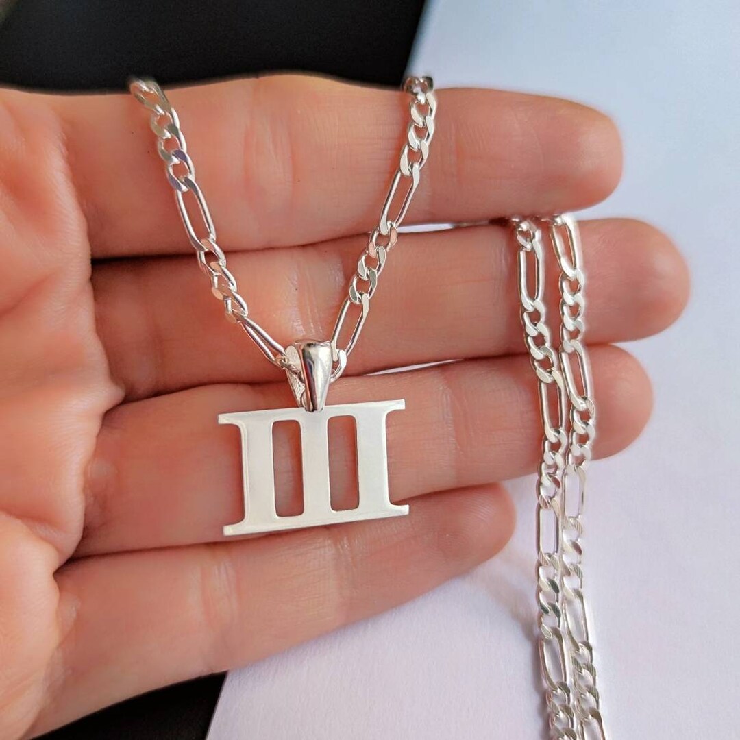 Personalized Sterling Silver Roman Numeral Necklace – Custom Date ...