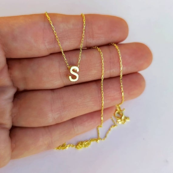 Dainty 14k Gold Personalized Initial Charm Initial Pendant, Letter Charm,  Minimalist Alphabet Letter Charm, Add on Charm 