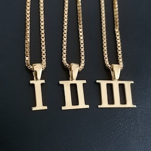 Personalized Roman Numerals Necklace, Custom Date Charm, Dainty Number Pendant, Birth Year Gift, Box Chain, Birthday Jewelry, Gifts For Her,