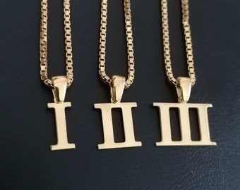 Personalized Roman Numerals Necklace, Custom Date Charm, Dainty Number Pendant, Birth Year Gift, Box Chain, Birthday Jewelry, Gifts For Her,