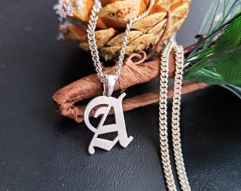 Personalized Old English Initial Necklace, Letter Necklace, Initial Necklace, Customized Initial Necklace, Necklace For Men, Chain For Women