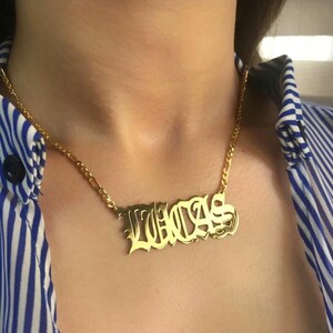 Personalized Name Necklace With Figaro Chain, Figaro Chain Name Necklace, Dainty Name Necklace Figaro Chain, Any Name/Word, Gifts for Her,