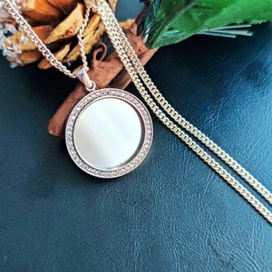Silver Mirror Necklace, Negative Energy Protection, Handmade Jewelry, Mirror Pendant, Looking Glass Jewelry, Gift For Her, Mothers Day Gift