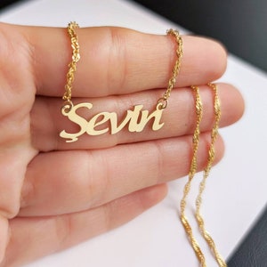 Custom Name Necklace, Sparkle Twist Chain Name Necklace, Personalized Gifts for Bridesmaid Proposal, Name Necklace for Women, Gift For Her,
