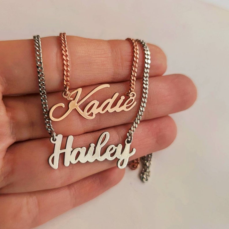 Mother's Day Gift, Custom Name Necklace with Bold Curb Chain, Custom Name Necklace, Personalized Name Necklace, Valentine's Day Gift For Her image 4