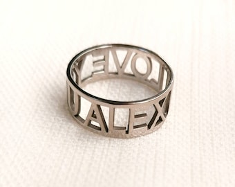 Silver Personalized Two Name Ring, Personalized Jewelry, Custom Name Ring, Gold Personalized Ring, Customized Name Ring, Birthday Gift,