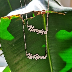 Custom Name Necklace, Gold Name Necklace For Women, Birthday Gift for Mom, 925 Silver Handmade Jewelry, Perfect Gift for Best Friend Sister,
