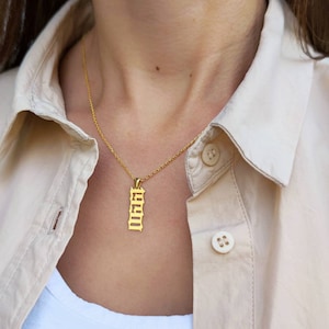 Custom Year Necklace, Birth Year Necklace, Custom Date Necklace, Birthday Gift, Custom Number Necklace, New Year Necklace, Gift For Her,Him