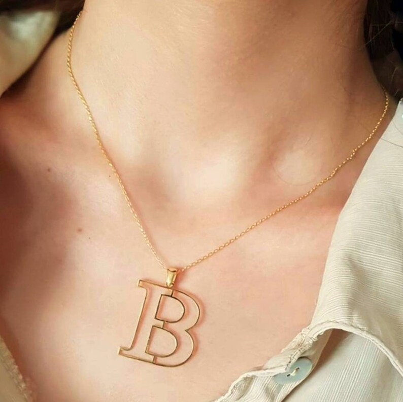 Large letter pendant necklace Clearance