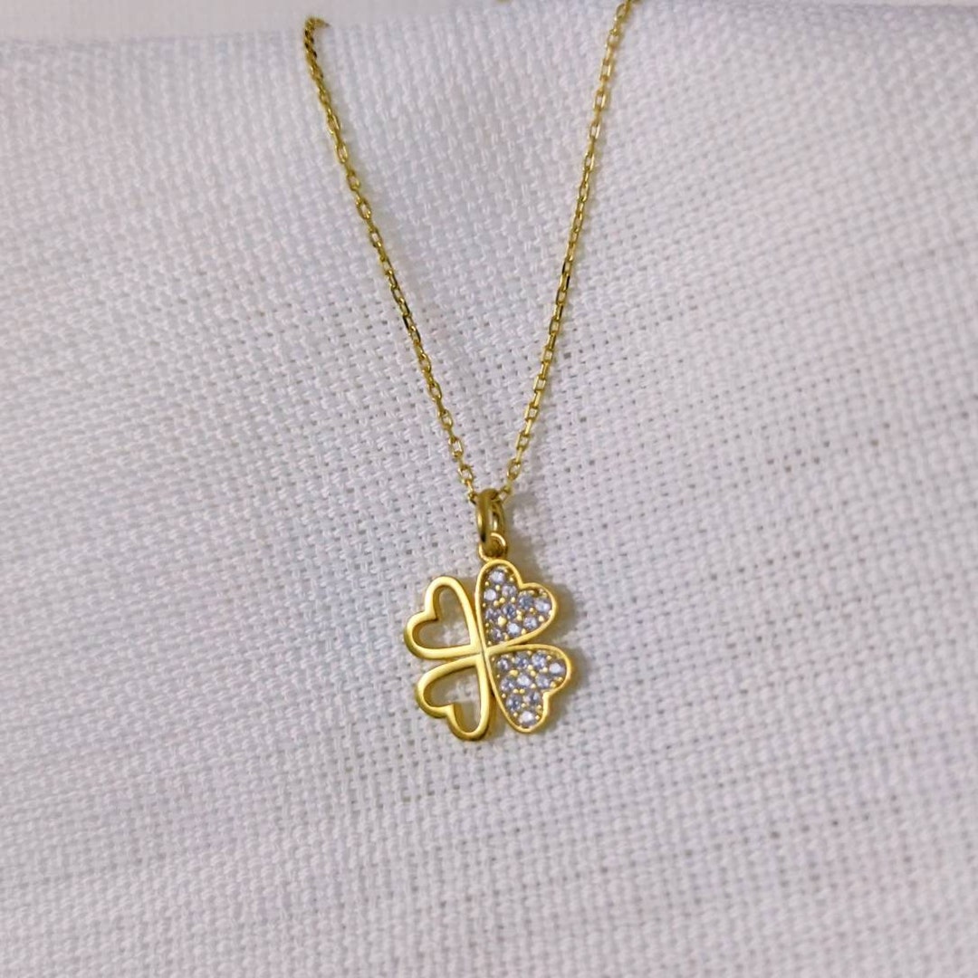 Petite Colored Clover Necklace