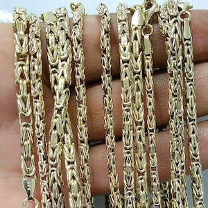 14K Real Gold Byzantine Chain Necklace, Byzantine Gold Chain, 14K Gold Chain, Gold Byzantine Chain, Necklace For Men, Gift For Him,