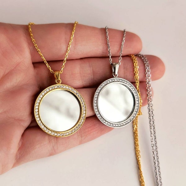 Mirror Necklace Etsy