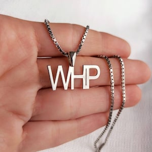 Collar con letras, colgante personalizado, collar con inicial de plata, collar con 3 iniciales, collar con 2 letras, collar con nombre de madre, regalo de San Valentín