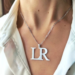 Big Letters With First and Last Initial on Chain Etsy