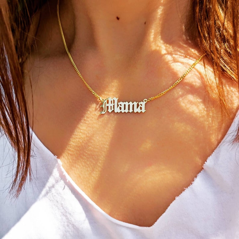 Mother's Day Gift, Custom Name Necklace with Bold Curb Chain, Custom Name Necklace, Personalized Name Necklace, Valentine's Day Gift For Her image 3