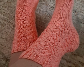 Hand knitted socks, Knitted lace socks, Christmas gifts,