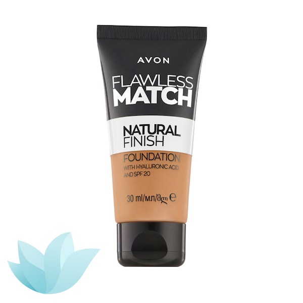 Avon Flawless Match Natural Finish Foundation SPF20 | Flüssige Grundlage | Hyaluronsäure | Schminke