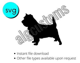 Cairn Terrier dog silhouette stencil cricut download svg