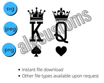 King queen card couple stencil svg jpeg png