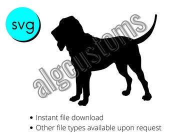 Bloodhound dog stencil silhouette cricut svg file download