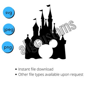 Castle Disneyland disneyworld Mickey svg png jpeg stencil