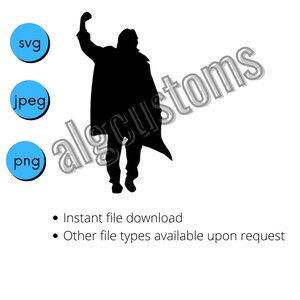 May include: Black silhouette of a person with their arm raised in the air, as if they are celebrating. The silhouette is against a white background.