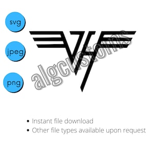Pochoir texte Van Halen svg png jpg logo cricut