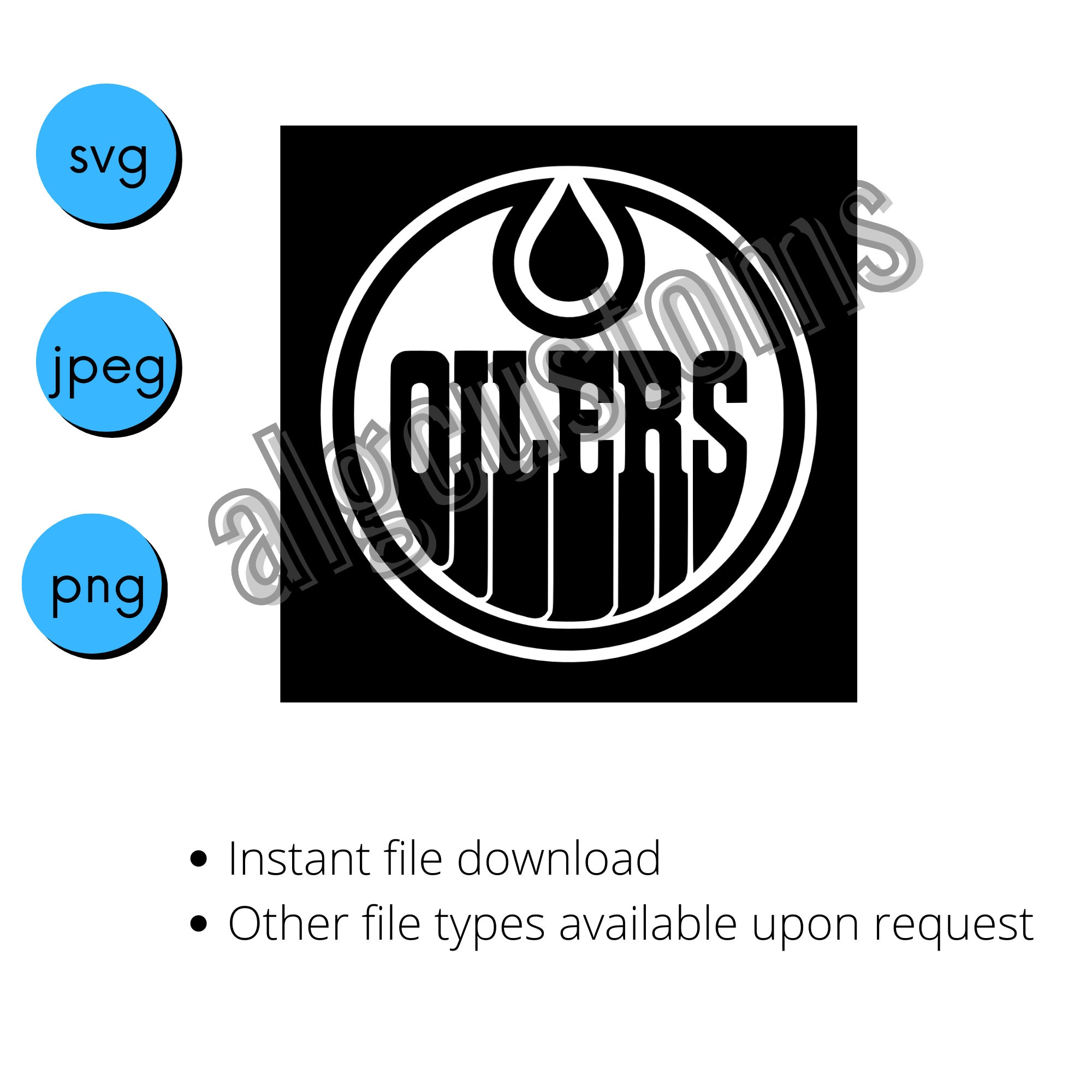 Edmonton Oilers nhl stencil cricut logo svg jpg png Etsy