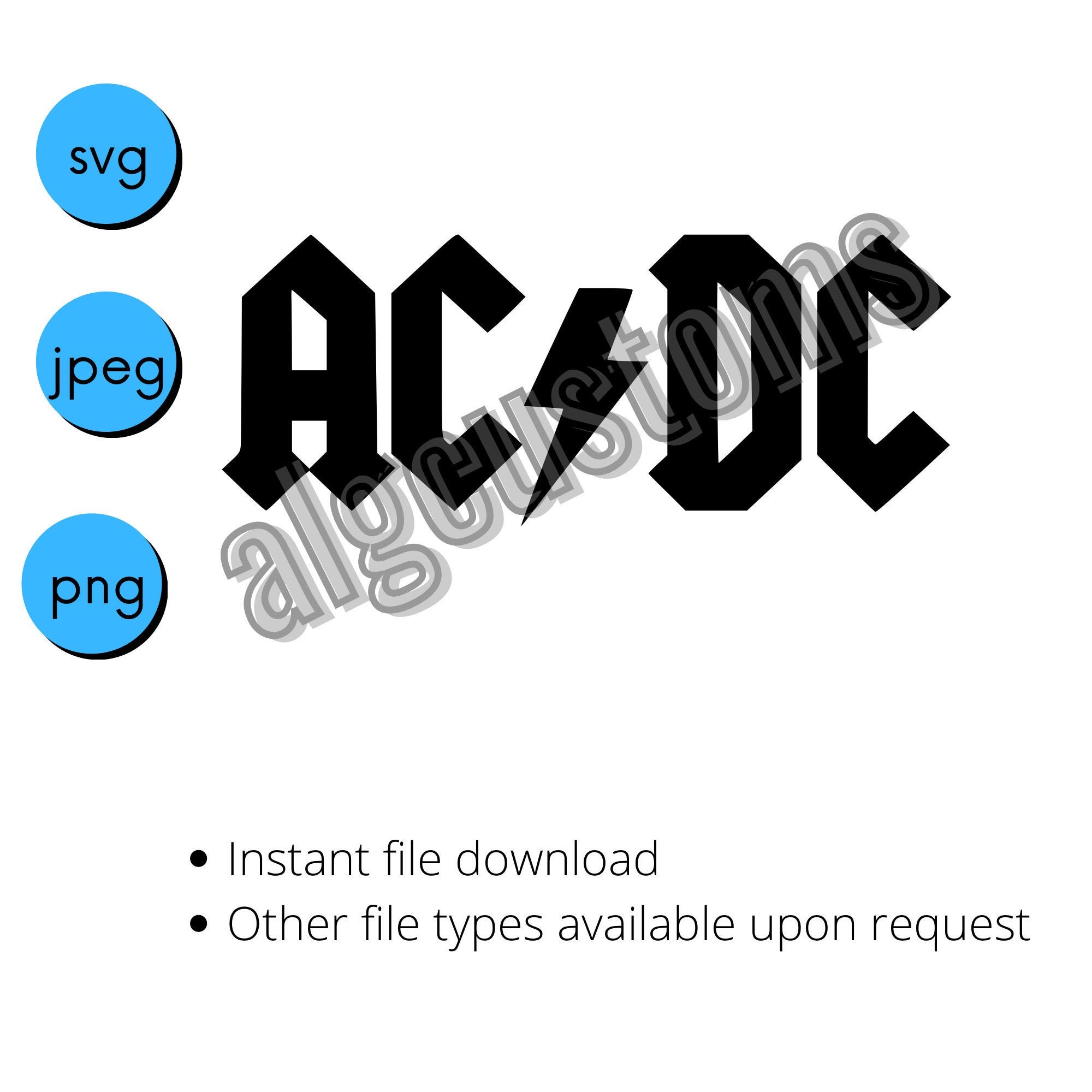 AC DC Band Stencil Cricut Svg Jpg Png - Etsy