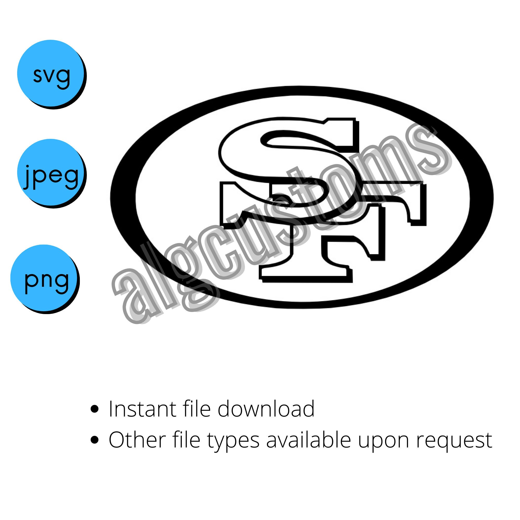 San Francisco 49ers logo svg jpeg png stencil cricut | Etsy