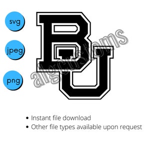 Baylor BU tekst stencil cricut svg jpeg png