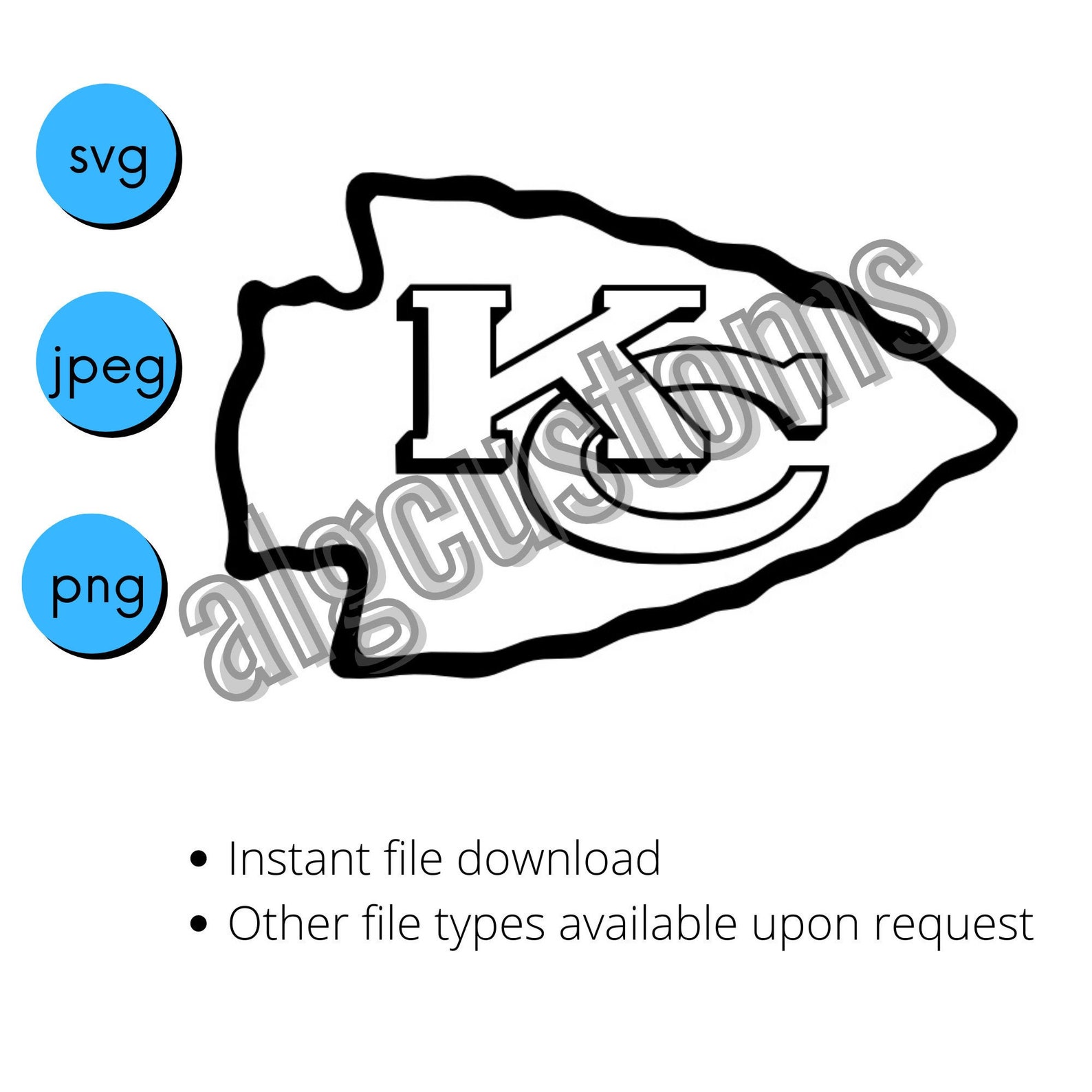 Kansas City chiefs logo stencil svg jpeg png | Etsy