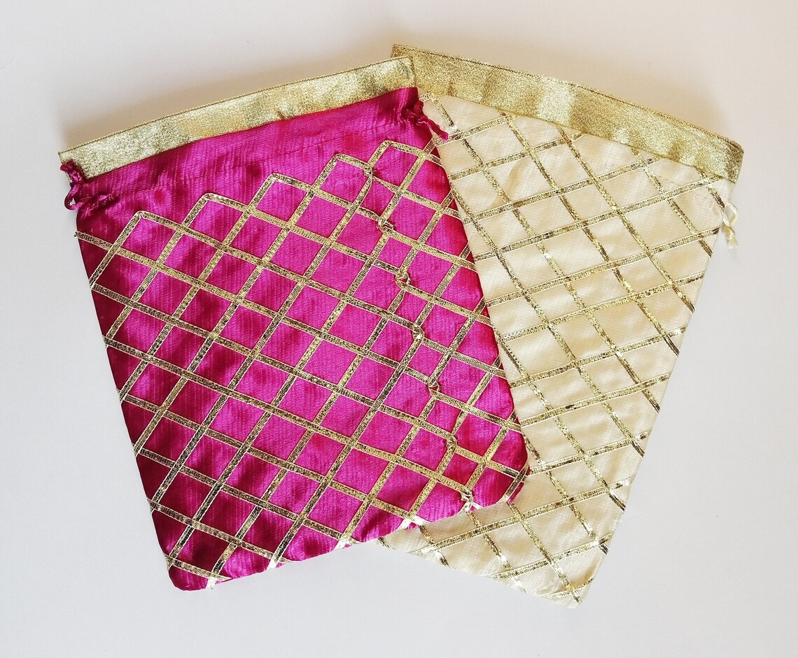 Potli Pouches Pcs Pouch Bags With Gota Work for Gift Etsy India