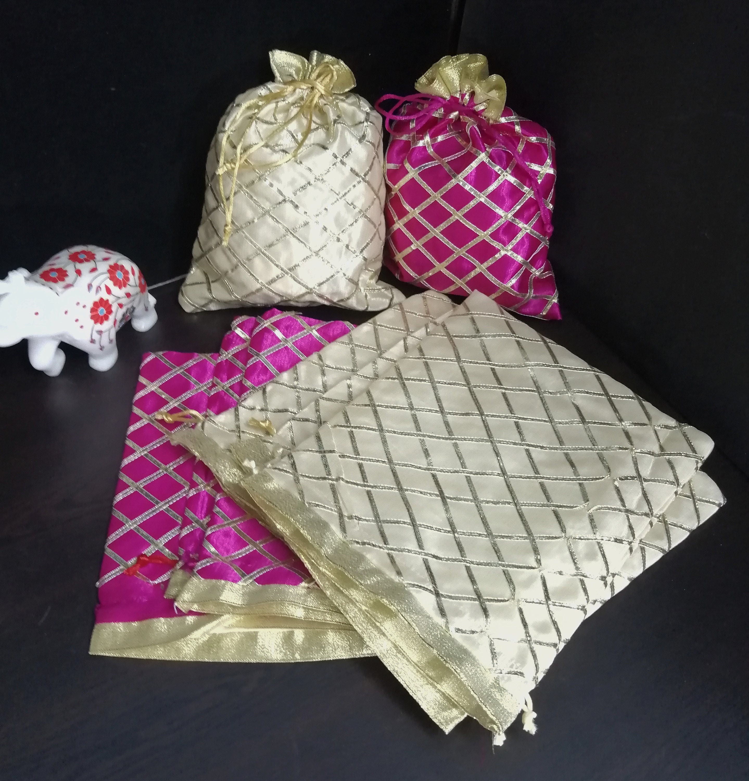 Potli pouches Pcs Pouch Bags With Gota Work For Gift Etsy