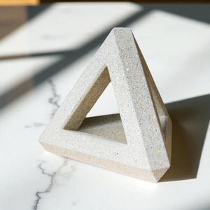 Concrete Sculpture – Tetrahedron Inspired by Breakwaters – Brutalist & Minimalist Home Décor – Maritime Structure Design