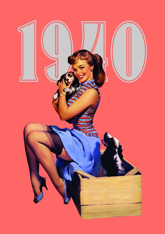 Vintage Pin Up Girl Vintage Wall Art Print Pin Up Girl Etsy