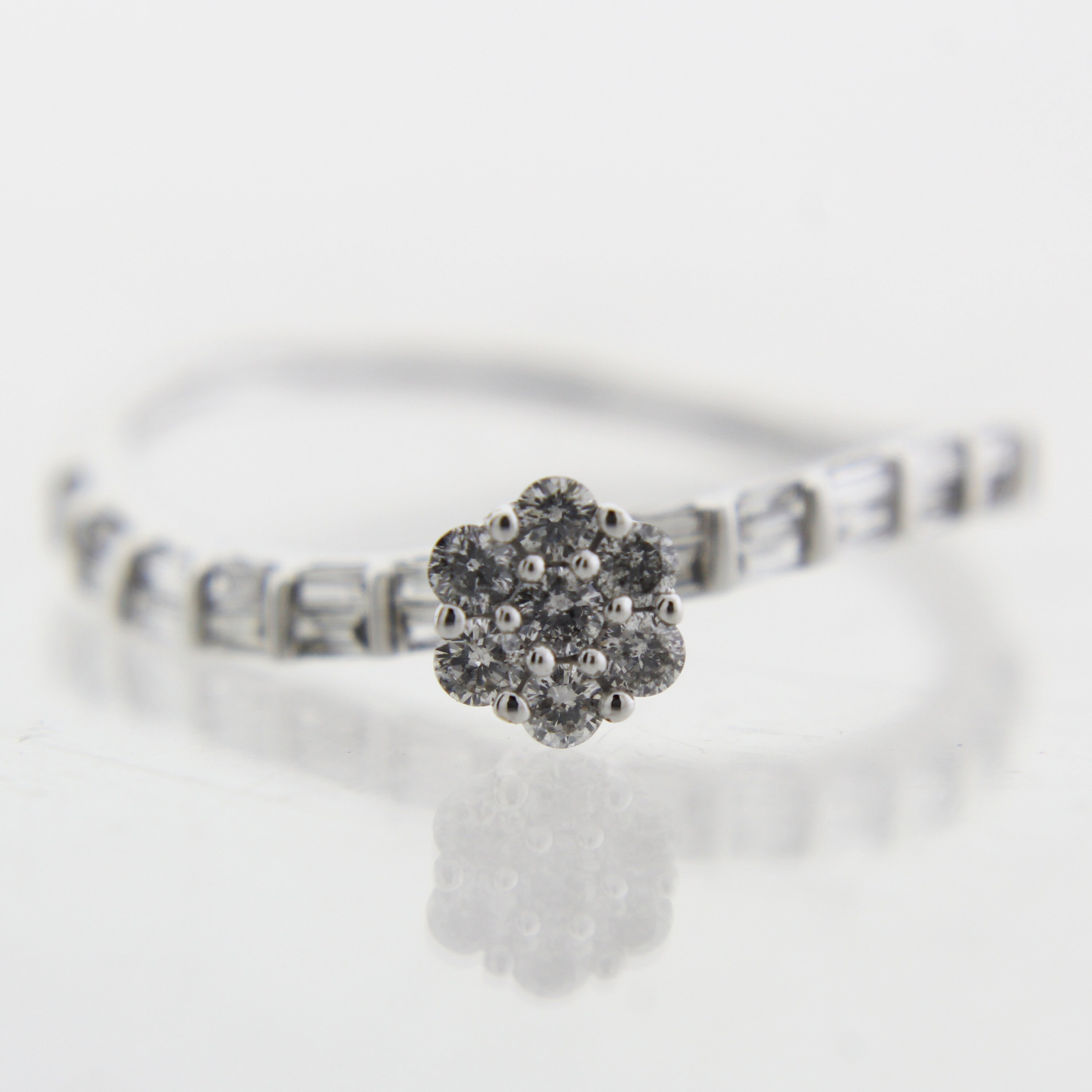Flower Shaped Stackable Engagement Ring Etsy