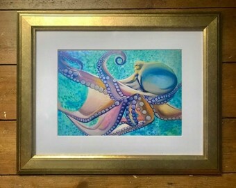 Octopus painted print