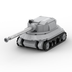 May include: A gray toy tank with a long, silver barrel and black wheels. The tank is made of plastic and has a detailed design.