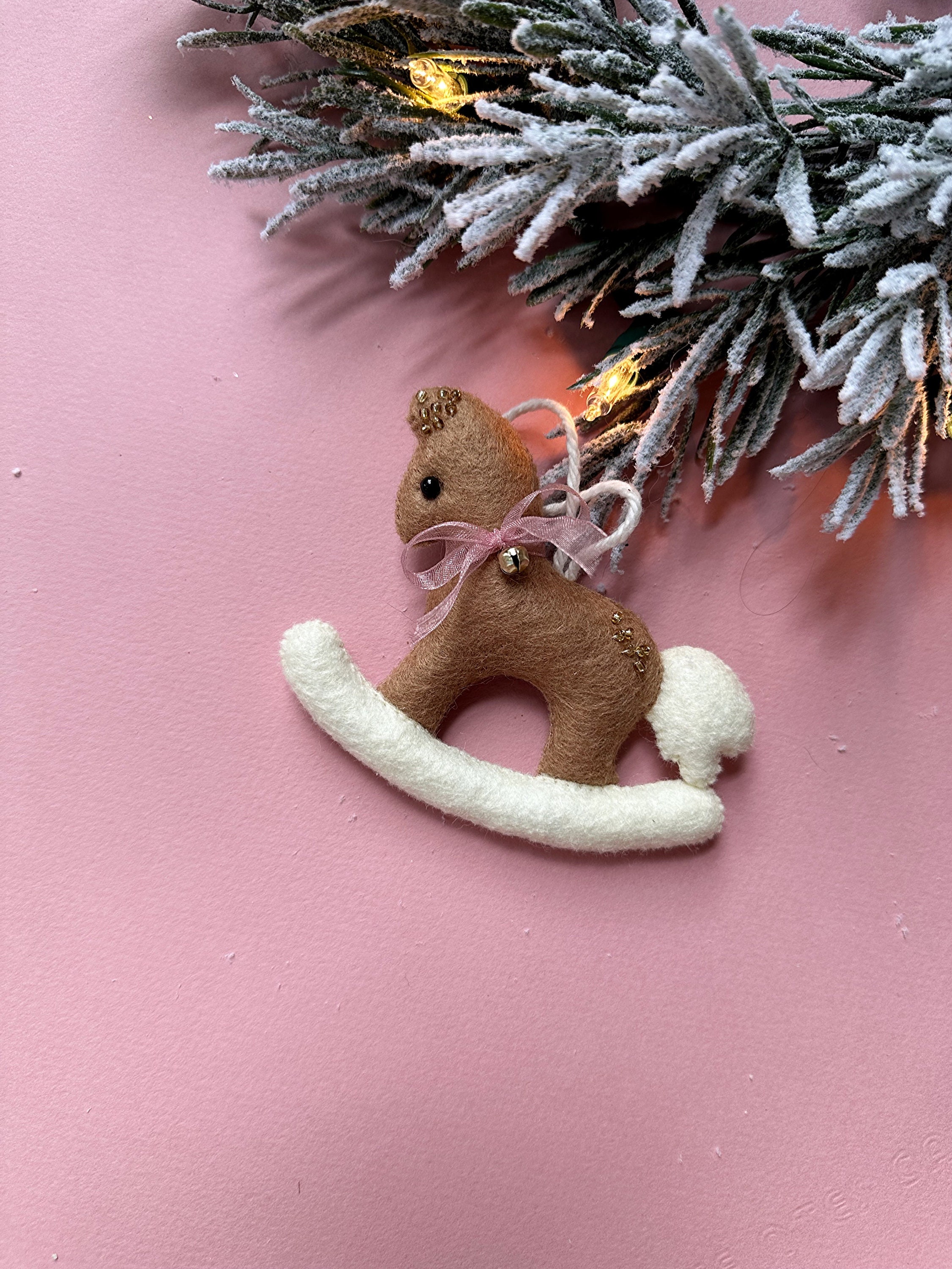 Felt Rocking Horse Christmas Ornament: Handmade Tree Decoration - Etsy