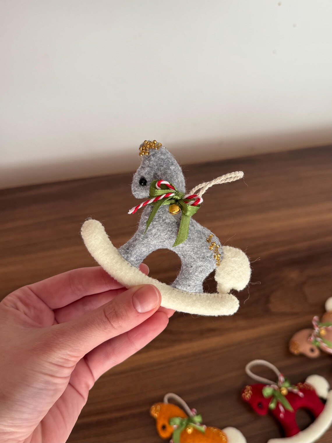 Handmade Felt Rocking Horse Ornament: Rustic Christmas Decoration - Etsy